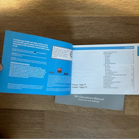 Wii Operations Manual Systems Setup and Channels and Settings ONLY - Picture 4 of 4